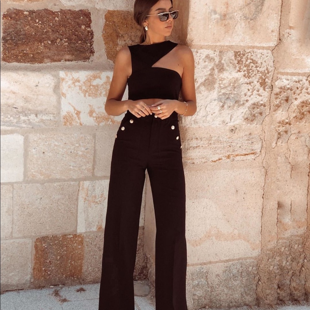 Zara buttoned high waisted pants bloggers favorite - Picture 2 of 13